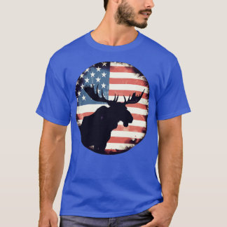 Camiseta Moose de la bandera estadounidense