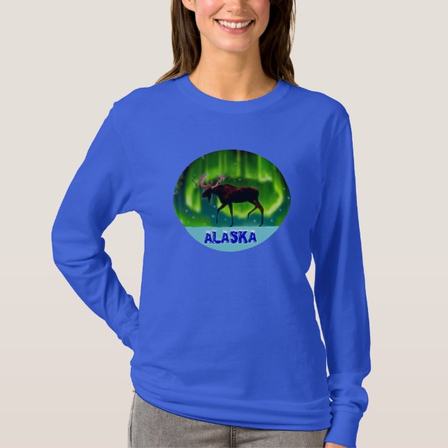 Camiseta Moose de las luces del norte (Anverso)