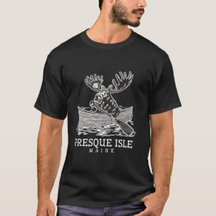 Camiseta Moose de remo lindo en la isla pradera Maine