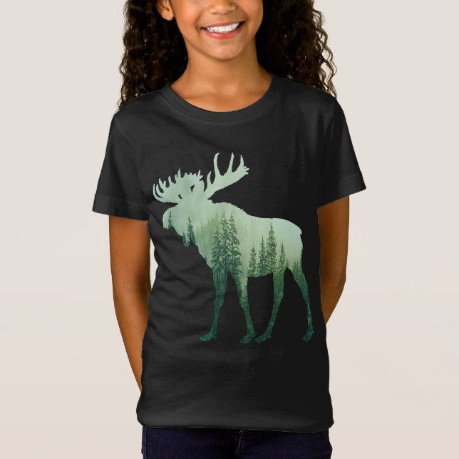 Camiseta Moose Deer And Forest Nature (Anverso)