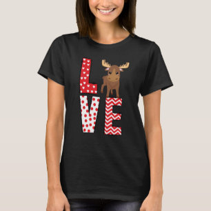 Camiseta Moose Día de San Valentín Love Valentine Cute Hear