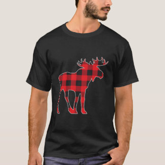 Camiseta Moose Elk Plaid Buffalo Check Pajama Lumberjack Ch