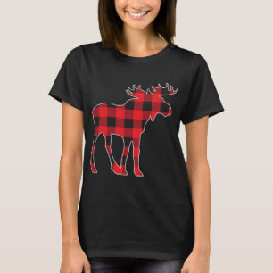 Camiseta Moose Elk Plaid Buffalo Check Pajama Lumberjack Ch