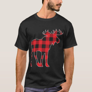 Camiseta Moose Elk Plaid Buffalo Check Pajama Lumberjack Ch