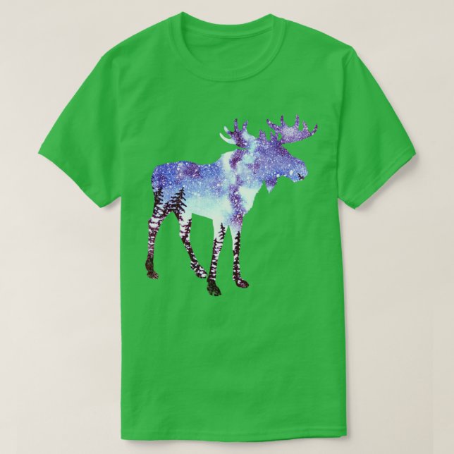 Camiseta Moose Forest Night Sky (Diseño del anverso)