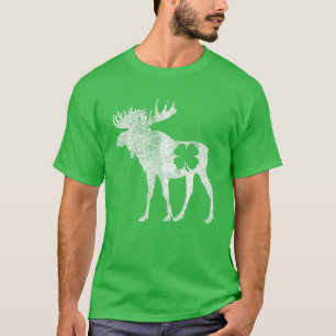Camiseta Moose Gift St. Patrick's Day Shamrock Clover Irish