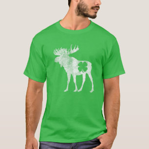 Camiseta Moose Gift St. Patrick's Day Shamrock Clover Irish