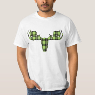 Camiseta Moose Head Green and Black Plantas
