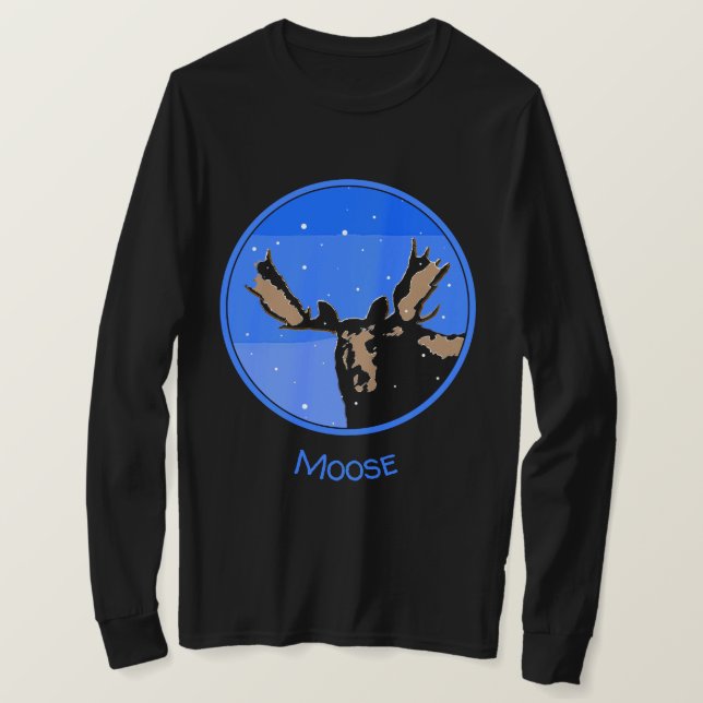 Camiseta Moose in Winter - Original Wildlife Art (Anverso del diseño)