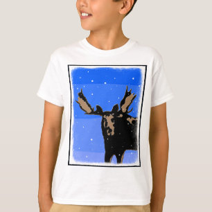 Camiseta Moose in Winter - Original Wildlife Art