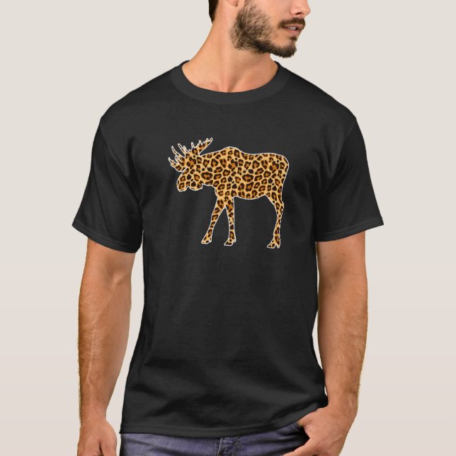 Camiseta Moose Mascota Animal Print Leopardos Chicas Mujere (Anverso)