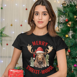 Camiseta Moose, Navidades divertidos y divertidos de Feliz