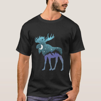 Camiseta Moose Night Sky Moon Stars