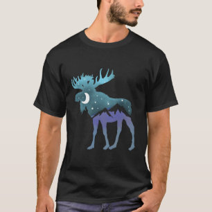 Camiseta Moose Night Sky Moon Stars