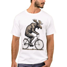 Moose on Move - Quirky Bicycle T-Shirt 4