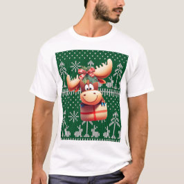 Camiseta Moose personalizado sobre el patrón de punto verde