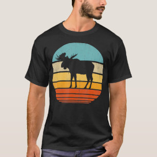 Camiseta Moose Retro Vintage 60s 70s Sunset Elk Deer Mammal