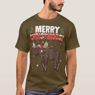 Camiseta Moose Santa Xmas, Navidades divertidos de Feliz Na