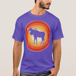 Camiseta Moose Sunset Retro para hombres mujeres Chicas niñ