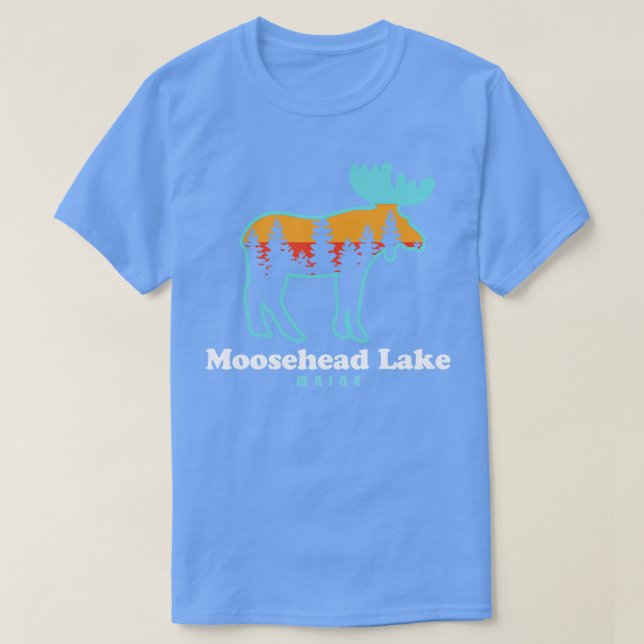 Camiseta Moosehead Lake Maine Moose Retro (Diseño del anverso)