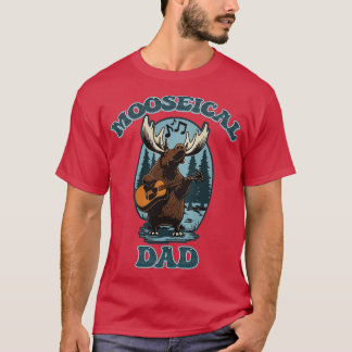 Camiseta Mooseical Musical Dad Moose con una guitarra acúst