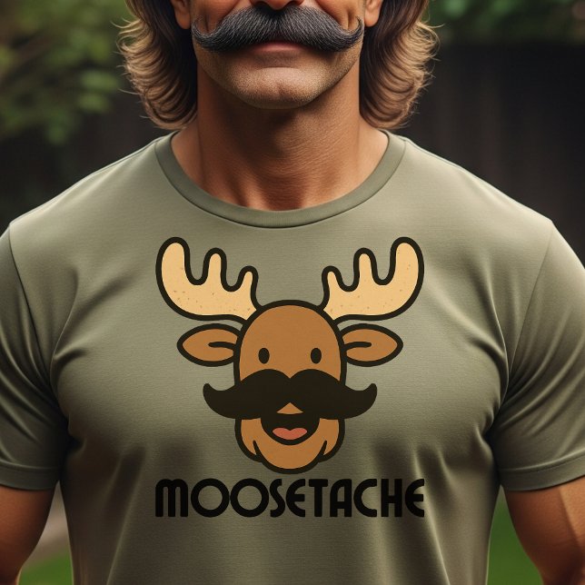 Camiseta Moosetache Funny Moose With Mustache Dad Gifts  (Subido por el creador)