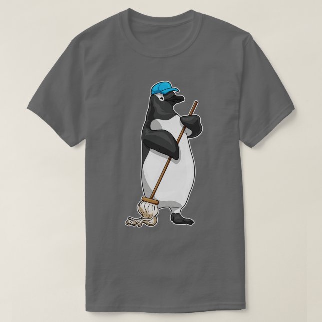 Camiseta Mop de limpieza de pingüino (Diseño del anverso)