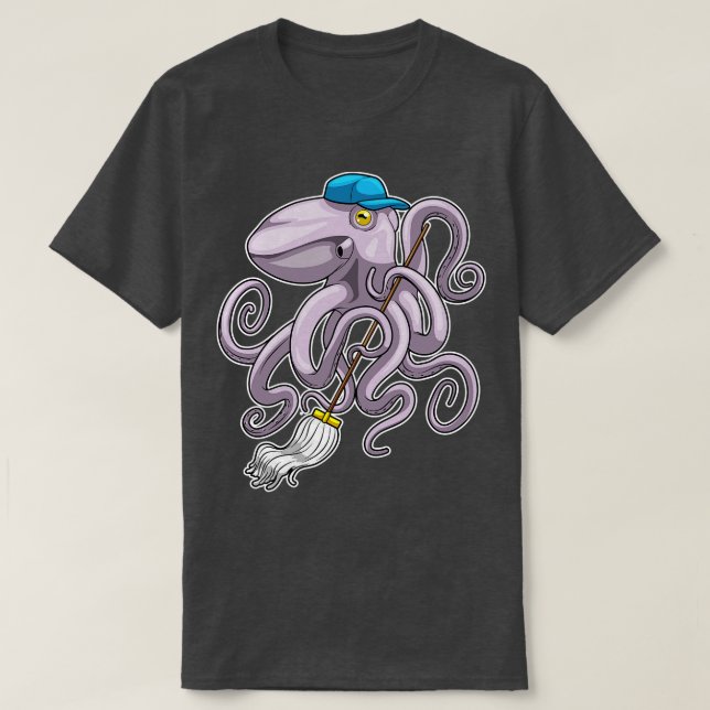 Camiseta Mop de limpieza de pulpo (Diseño del anverso)