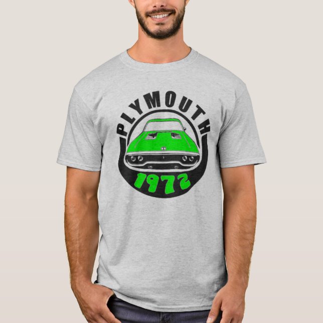 Camiseta Mopar - 1972 Plymouth Roadrunner Limelight Green (Anverso)