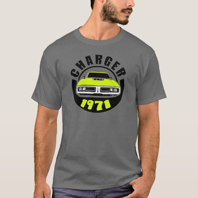 Camiseta Mopar - Musclecar Cargador de Dodge 1971 (Anverso)