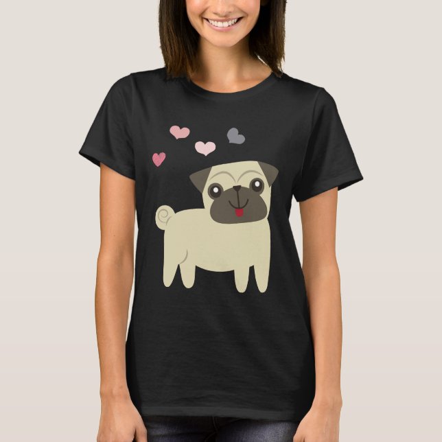 Camiseta mopas de cachorro, regalo de pug, amantes del buld (Anverso)