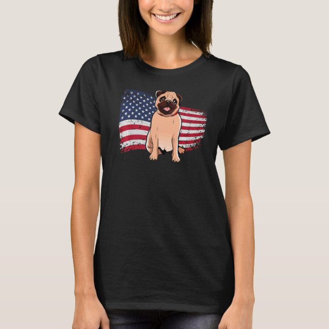 Camiseta Mopas de Pug Carlin Raza de Perro 51 (Anverso)