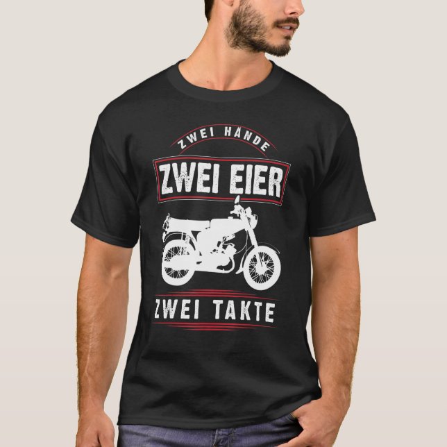 Camiseta Moped Two Eggs Two Hands Two Strokes 150 Ostalgic (Anverso)