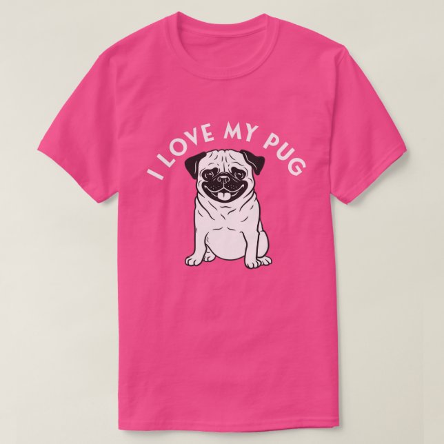 Camiseta Mops I love my Mops TShirt (Diseño del anverso)