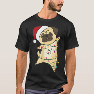 Camiseta Mops Navidades Navidades Animales Luces De Hadas C