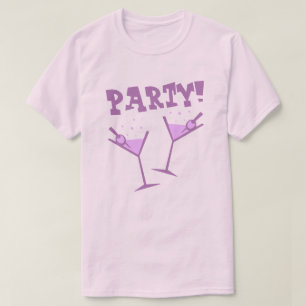 Camiseta Morada Bebidas Fiesta Retro