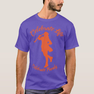 Camiseta morada con Naranja