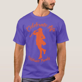 Camiseta morada con Naranja
