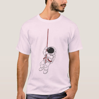 Camiseta morada de astronauta colgante lindo
