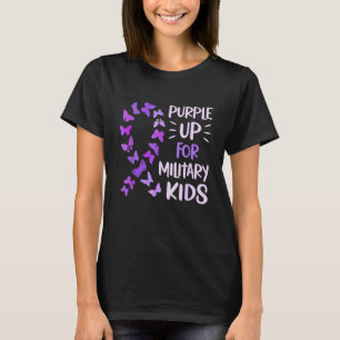 Camiseta Morada de los Brats Militares de Mariposa Infantil