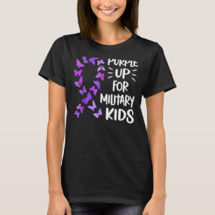 Camiseta Morada de los Brats Militares de Mariposa Infantil