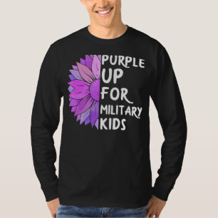 Camiseta Morada De Los Niños Militares De Girasol