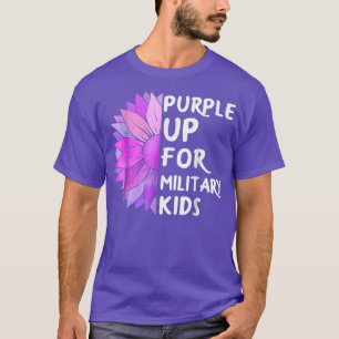 Camiseta Morada De Los Niños Militares De Girasol 