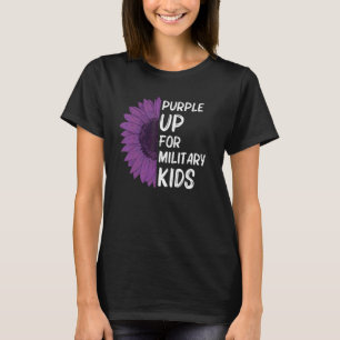 Camiseta Morada De Los Niños Militares De Girasol