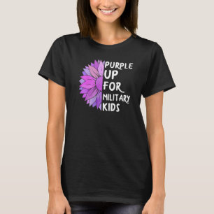 Camiseta Morada De Los Niños Militares De Girasol