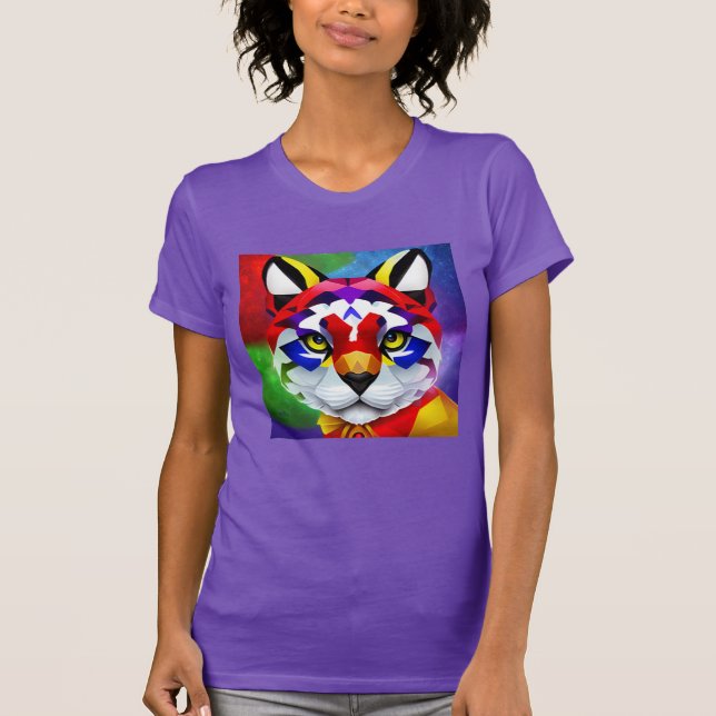 Camiseta morada de mujer con el gato de Alexander (Anverso)