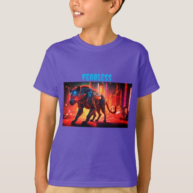 Camiseta morada intrépida para niños (Anverso)