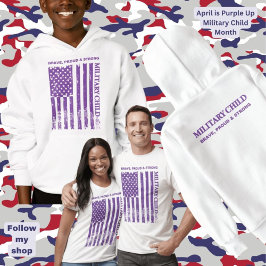 Camiseta Morada para Adultos y Niños Militares
