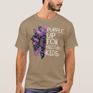 Camiseta Morada para los niños militares Girasol Ejército B