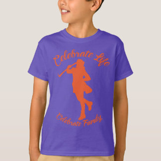 Camiseta morada para niños con silueta Naranja